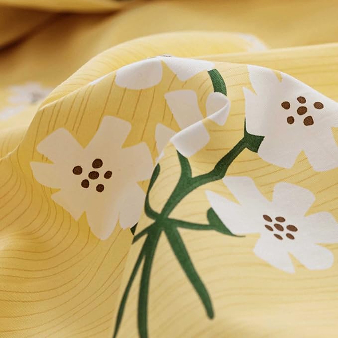 HighBuy Yellow Flower Comforter Set King Size,Girls Floral Bedding Set - 1 Cottagecore Comforter and 2 Pillow Shams,Boho Chic,Coquette,Fluffy Comforter Set for King Bed