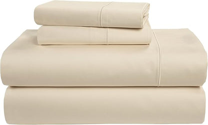 LANE LINEN 100% Egyptian Cotton King Size Sheets Set, Soft & Comfy Luxury Hotel Style Thick Deep Pocket King Sheet Set, No Pill Natural Cooling Elegant, 15" Deep Pocket - Summer Sand