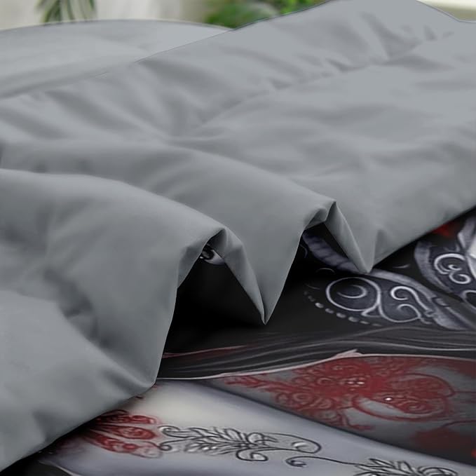 Comforter Set Full Size, Love 7 Pcs Bedding for Adults, Vintage Flower Rose Bed Sheet Sets with Fitted Sheet 2 Pillowcases & 2 Shams for Bedroom Bed Decor