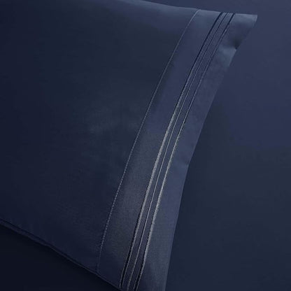 Clara Clark RV Queen Sheets, 6 Piece RV Sheets Set - Hotel Luxury Sheets for RV Bunks, Super Soft Bedding Set, Short Queen,Navy Blue