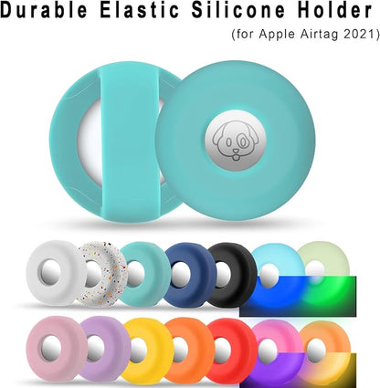for Airtag Holder for Dog Collar, Cibaabo Silicone Air Tag Case Cover | for 0.8-1.2inch Pet Collar | doesn't dangle | Compact | Easy Installation | Compatible with Apple Airtags