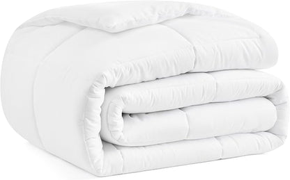 Casual Living Duvet Insert King Comforter Cooling Blanket Lightweight Hypoallergenic Reversible White Comforter with Box Stitching Fluffy Bedding Down Alternative Machine Washable, King, White