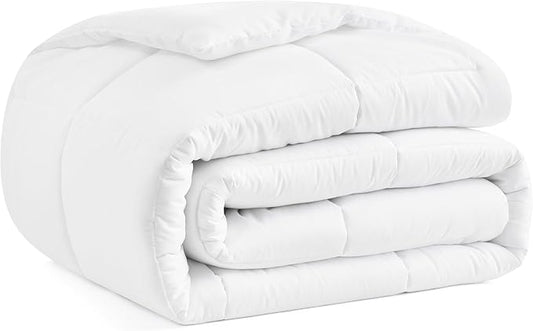 Casual Living Duvet Insert King Comforter Cooling Blanket Lightweight Hypoallergenic Reversible White Comforter with Box Stitching Fluffy Bedding Down Alternative Machine Washable, King, White
