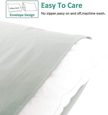 NTBAY Queen Pillowcase Set - 4 Pack Brushed Microfiber 20x30 Pillowcases - Soft, Wrinkle-Free, Fade-Resistant, Stain-Resistant, Light Grey Pillowcases with Envelope Closure - 20x30 Inches, Light Grey