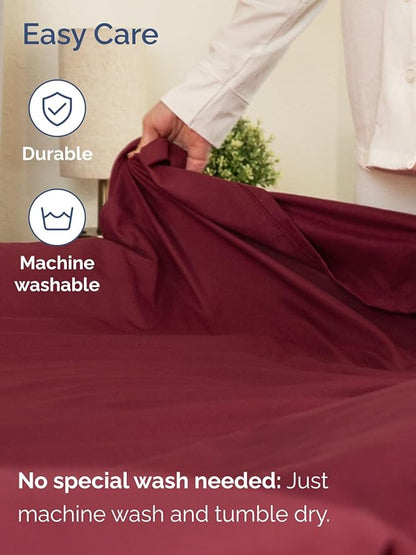 Extra Deep Queen Sheet Set - 6 Piece Breathable and Cooling Sheets - Hotel Luxury Bedding for Women, Men, Kids & Teens - Easy Secure Fit - Soft, Wrinkle Free and Comfy - Extra Deep Pockets - Burgundy