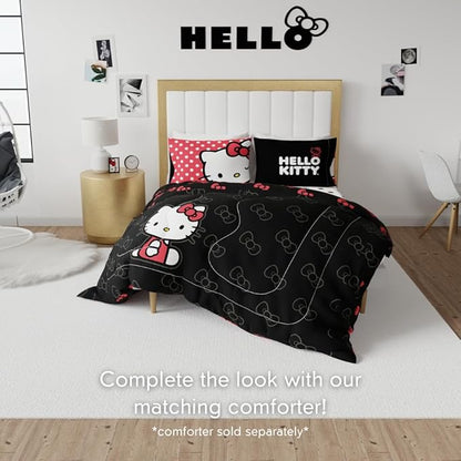 Collectibles Hello Kitty Polka Dot Bedding Super Soft Microfiber 4 Piece Queen Sheet Set, (Officially Licensed Product) By Franco