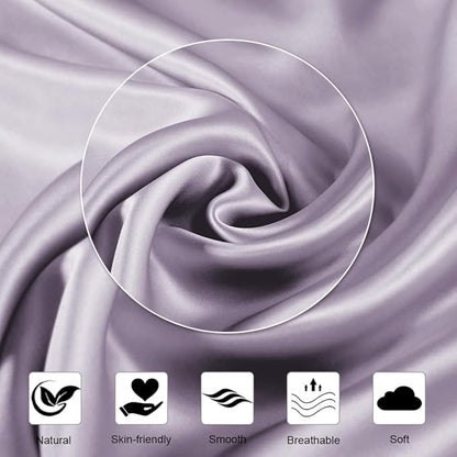 Ravmix Silk Pillow Cases with Zipper, 21momme Mulberry Silk Pillowcase for Hair Skin Health, Soft Smooth Breathable Cool Pillow Cover for Beauty Sleep with Gift Box 1PC(Queen 20"x30", Lilac)