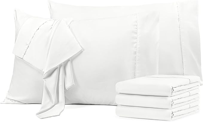 Utopia Bedding Queen Pillow Cases - 6 Pack - Envelope Closure - Soft Brushed Microfiber Fabric - Shrinkage and Fade Resistant Pillow Covers Queen Size 20 X 30 Inches (Queen, White)
