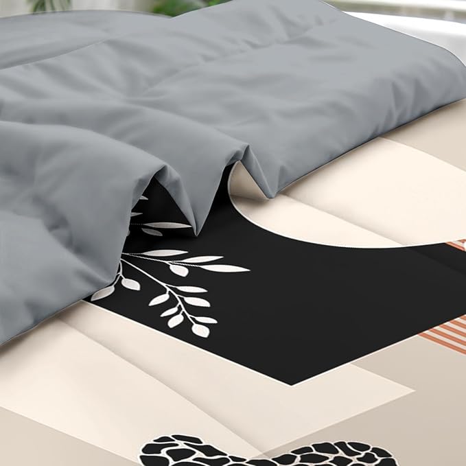 Comforter Set King Size, Boho Summer Vintage 7 Pcs Bedding for Kids and Adults, Bohemian Sun Earth Geometric Bed Sheet Sets with Fitted Sheet 2 Pillowcase & 2 Sham for Bedroom Bed Decor