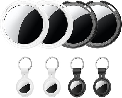 4 Pack Apple MFi Certified Tracker Tags Works with Apple Find My (iOS Only) | Bluetooth Item Finder Replaceable Battery Waterproof Smart Tag for Keys Wallet Pets Backpack Luggage Bags Worldwide Tracking