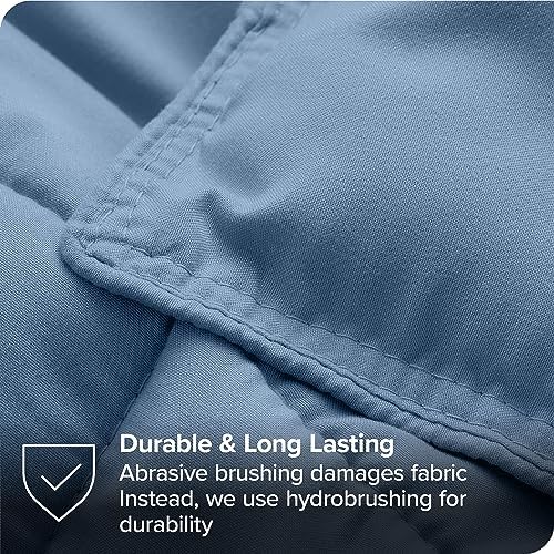 Bare Home Bed-in-A-Bag 7 Piece Comforter & Sheet Set - Queen - Goose Down Alternative - Ultra-Soft 1800 Premium - Bedding Set (Queen, Coronet Blue/Light Grey)