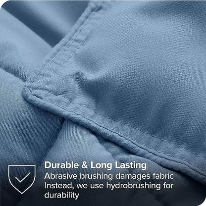 Bare Home Bed-in-A-Bag 7 Piece Comforter & Sheet Set - Queen - Goose Down Alternative - Ultra-Soft 1800 Premium - Bedding Set (Queen, Coronet Blue/Light Grey)
