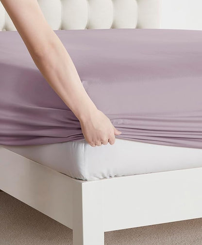 Clara Clark Bed Sheets, Premier 1800 Series Bed Sheet Set, Deep Pocket, Wrinkle, Fade, Stain Resistant, Luxury Soft Bedding Sheets & Pillowcases, Full, Dusty Purple