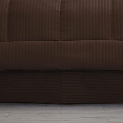Twin Comforter Set 6 Piece Bed in a Bag with Bed Skirt, Fitted Sheet, Flat Sheet, 1 Pillowcase, and 1 Pillow Sham, Twin, Dobby Chocolate (Pack of 4, 24 Count Total)