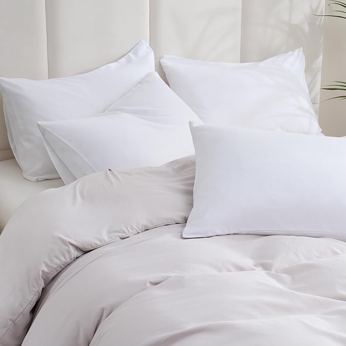 48 Pack Pillow Cases Standard Size with Envelope Closure - Soft Brushed Microfiber Fabric - Bulk Pillowcases for Hotel, Airbnbs, Hospital, Therapy Clinic, Fabric Marker (20x26, White)