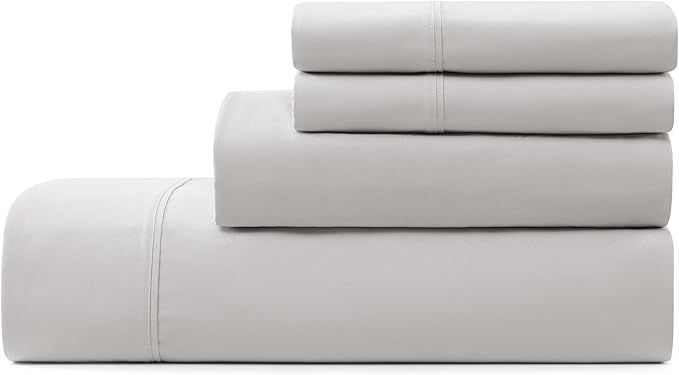 UGG Hedi King Sheet Set 4-Piece Luxury Cooling Sheets Deep Pockets Premium Bedding with 2 Pillow Shams Hypoallergenic Machine Washable Soft Lightweight Bed Set for Bedroom, King, Stone Grey
