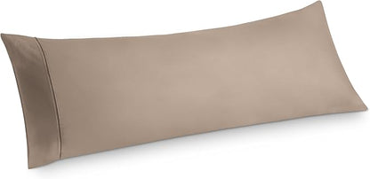 Bedsure Body Pillow Case Cover - Taupe Brushed Microfiber Long Pillow Cases, Ultra Soft and Cozy Body Pillowcase with Envelope Closure for Kids, Wrinkle, Fade Resistant, 1 Pack, 20x54 Inches