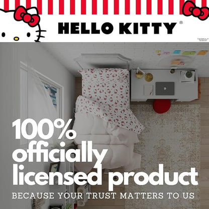 Collectibles Hello Kitty Bedding Super Soft Cotton 3 Piece Twin XL Sheet Set, College Dorm Essentials (Officially Licensed Product) by Franco