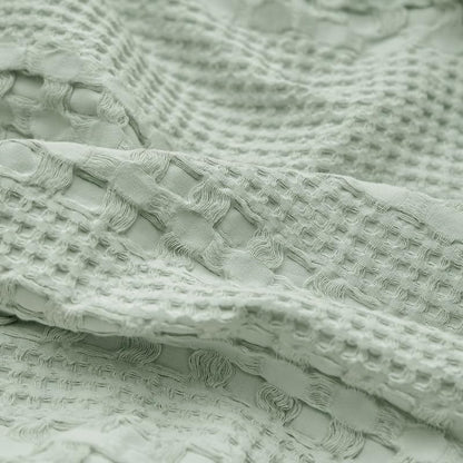 PHF Cotton Waffle Pillow Shams King Size 20" x 36", Mint Green, No Insert