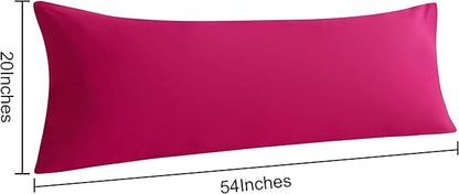 NTBAY Body Pillowcase Set of 2, 20x54 inches, Soft, Wrinkle, Fade Resistant, Magenta, Microfiber, Envelope Closure, 2 Pcs, Machine Washable