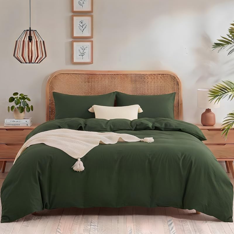 NEXHOME PRO Duvet Cover California King Size, 3 Pieces Cotton Bedding Set
