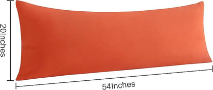 NTBAY Body Pillow Cases Set of 2, 2 Pack Brushed Microfiber 20x54 Pillow Cases, Soft, Wrinkle, Fade, Stain Resistant Brunt Orange Pillow Cases with Envelope Closure, 20x54 Inches, Brunt Orange