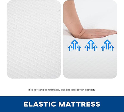 FDW | 10 Inch Twin Mattress | Medium Firm | Gel Memory Foam Mattress | White | Bed in a Box, CertiPUR-US Certified | Pressure Relief, Cooling Ventilated Foam | Washable Removable Cover