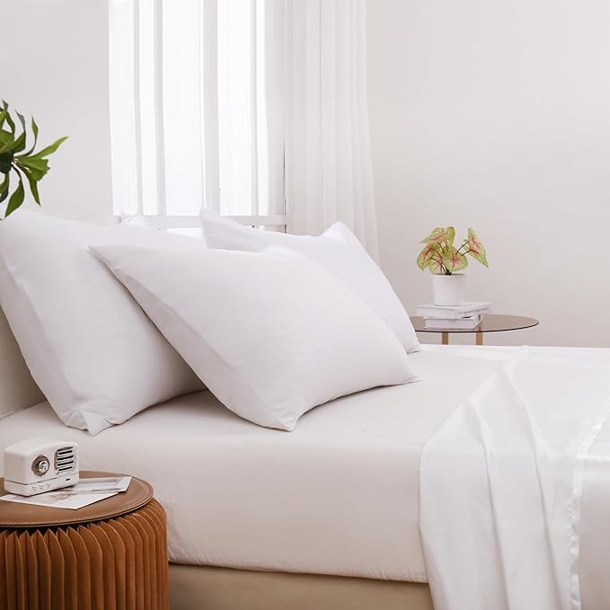 White Pillowcases Queen Size 48 Pack - Bulk Pillow Cases with Envelope Closure, Soft Brushed Microfiber Pillow Covers Hospital Hotel Airb&bs Essentials for Hosts, 20x30
