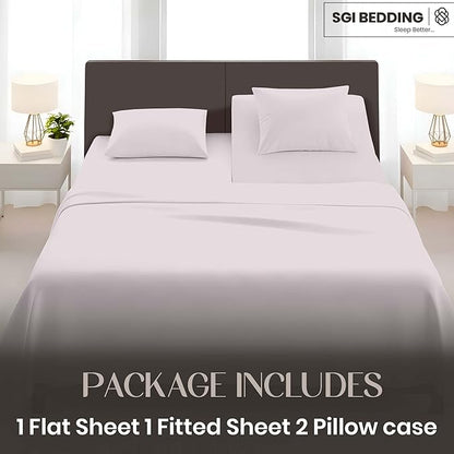 SGI Bedding Adjustable Split Head Flex Top Cal King 32" Microfiber Sheet Set -Ultra Soft, Cooling & Deep Pocket 15” Fitted, 4-Piece Breathable & Durable Bedding Set for Split Cal King Beds -Light Gray