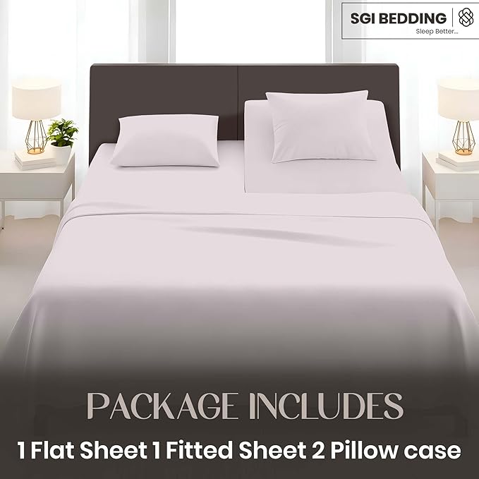 SGI bedding Adjustable Split Head Flex Top Queen 32" Microfiber Sheet Set Ultra Soft, Cooling & Deep Pocket 15 Fitted, 4-Piece Breathable & Durable Bedding Set for Split Queen Beds -Light Gray