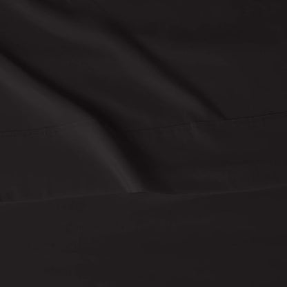 Amazon Basics Lightweight Super Soft Easy Care Breathable Microfiber 4-Piece Bed Sheet Set with 14-Inch Deep Pockets, Wrinkle Resistant, Full, Black, Solid