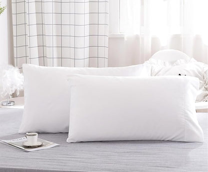 Microfiber Queen Bed Pillowcases 2 Pack, Super Soft Bed Pillow Covers Envelope Closure, Wrinkle, Fade and Stain Resistant, 20x30, White