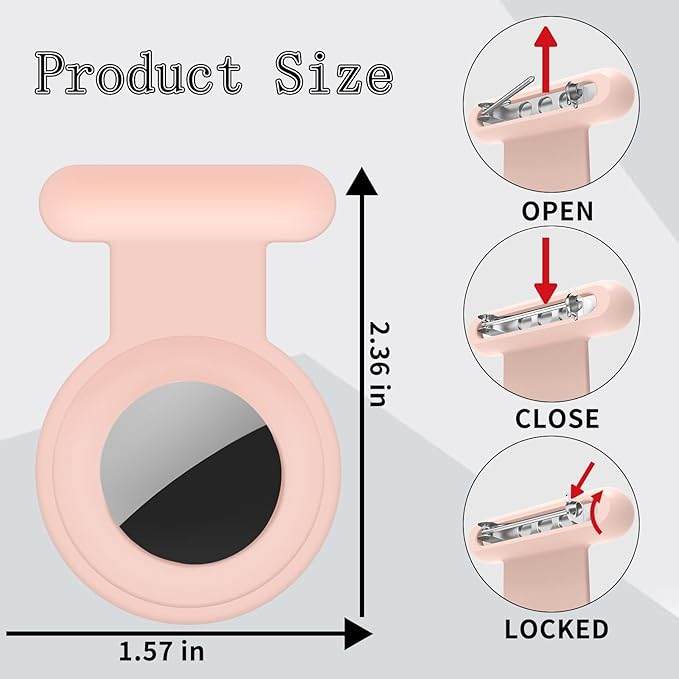 2 Pack for Airtag Holder Case Tracker,Silicone Hidden Kid Holder for Airtag | For Airtag Tracker with Invisible Pin, Anti Lost for Air Tag Case Cover for Toddlers, Elderly, Pet, Clothing