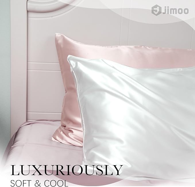 100% Mulberry Silk Pillowcase for Hair and Skin, 22 Momme Pure Natural Silk Pillow Case Both Sided with Zipper, Pillow Cover for Women Mom Men (Light Pink, Standard 20''×26'', 1 Pack)