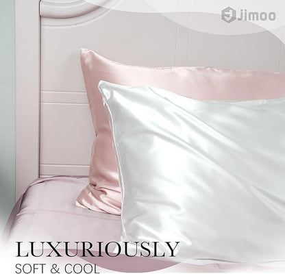 100% Mulberry Silk Pillowcase for Hair and Skin, 22 Momme Pure Natural Silk Pillow Case Both Sided with Zipper, Pillow Cover for Women Mom Men (Light Pink, Standard 20''×26'', 1 Pack)