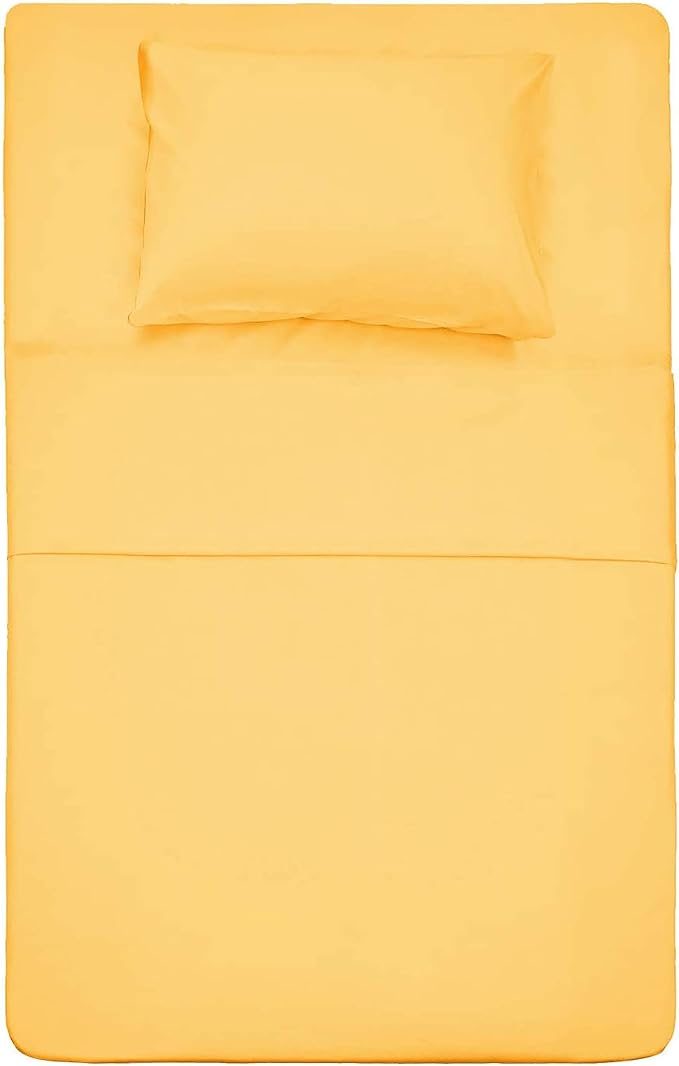 Best Season 1800 Thread Count Microfiber Fade Resistant Bed Sheet Set(1 Flat Sheet,1 Fitted Sheet and 1 Pillow Cases), Twin, Yellow