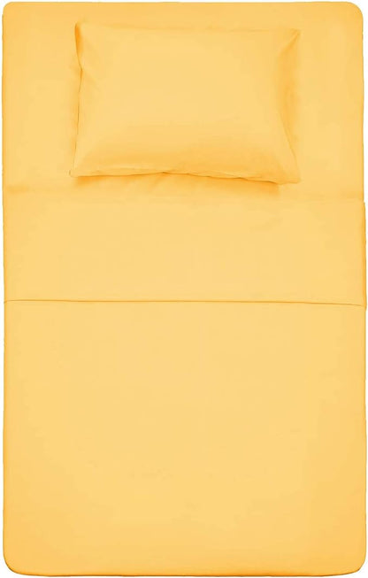 Best Season 1800 Thread Count Microfiber Fade Resistant Bed Sheet Set(1 Flat Sheet,1 Fitted Sheet and 1 Pillow Cases), Twin, Yellow
