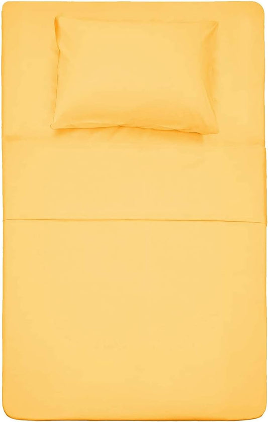 Best Season 1800 Thread Count Microfiber Fade Resistant Bed Sheet Set(1 Flat Sheet,1 Fitted Sheet and 1 Pillow Cases), Twin, Yellow
