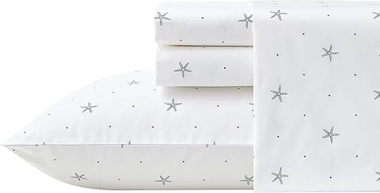 Nautica - Full Sheets, Cotton Percale Bedding Set, Casual Home Decor (Star Spangled Coastal Navy, Full)