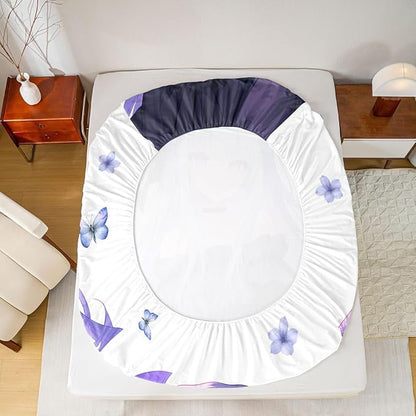 Erosebridal 3D Japanese Anime Bedding Set - Twin Fitted Sheet & Pillowcase, Kawaii Decorations, Cute Preppy Girl Sheets