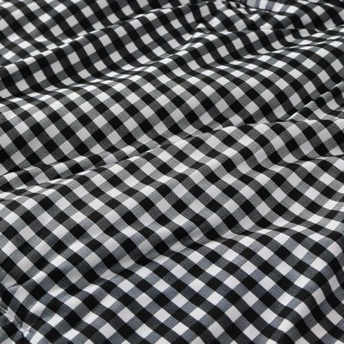 Andency Black White Gingham Ruffle Comforter Full, 3 Pieces Vintage Bedding
