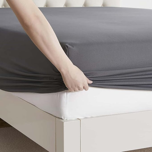 Clara Clark Cal King Sheets, 6 Piece Set - Hotel Luxury Sheets for Cal King Size Bed, Super Soft Bedding Set, Cal King Size, Charcoal Gray