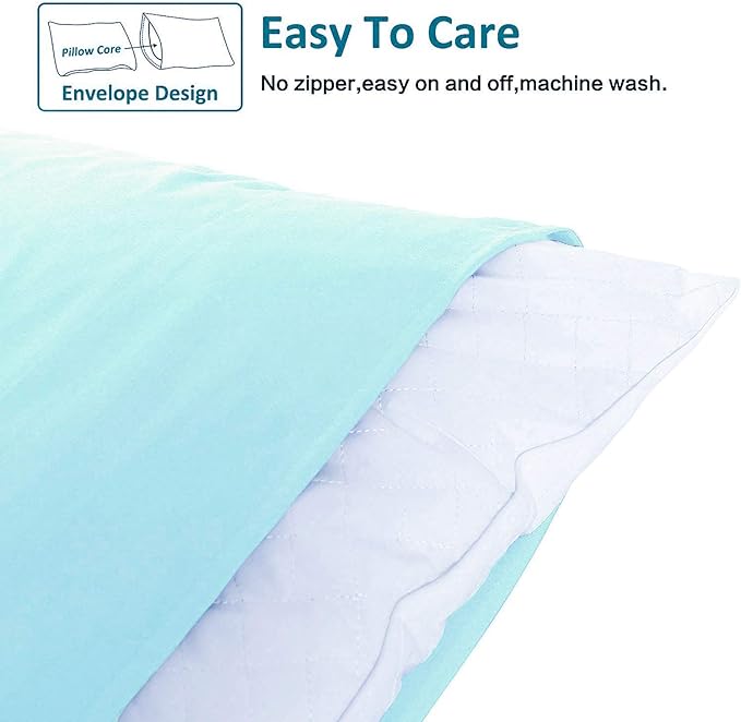 NTBAY King Pillowcase Set - 2 Pack Brushed Microfiber 20x40 Pillowcases - Soft, Wrinkle-Free, Fade-Resistant, Stain-Resistant, Aqua Pillowcases with Envelope Closure - 20x40 Inches, Aqua