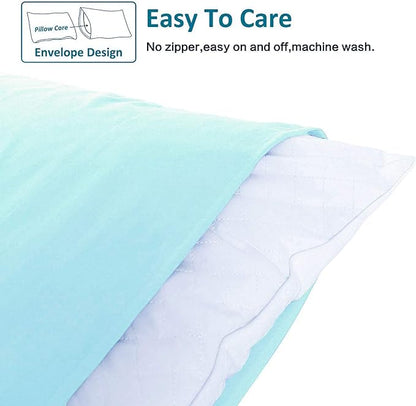 NTBAY Standard Pillowcase Set - 2 Pack Brushed Microfiber 20x26 Pillowcases - Soft, Wrinkle-Free, Fade-Resistant, Stain-Resistant, Aqua Pillowcases with Envelope Closure - 20x26 Inches, Aqua
