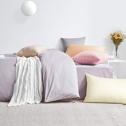 FLXXIE Pillow Cases Queen, Soft Microfiber Pillow Covers with Envelope Closure, Wrinkle Resistant Pillowcases, 2 Piece Set, 20x30, Light Taupe