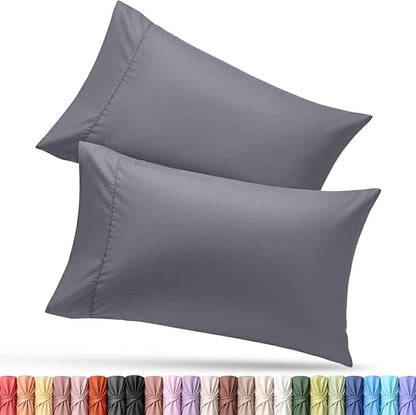 Utopia Bedding Pillow Cases Queen Size 2-Pack – Soft Brushed Microfiber – Envelope Closure – Perfect for Hospitals, Hotels, Guest Rooms – Oeko-TEX Certified, 20x26 Inches (Grey)