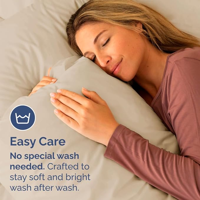 Standard Pillow Cases Set of 4 - Ultra Soft Hotel Quality Pillowcase Covers - Comfy Cozy Bedding for Women, Men, Kids & Teens - Machine Washable Pillow Protectors - 4 Piece Set - Standard Size Wheat