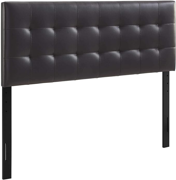 Modway Lily Tufted Faux Leather Upholstered Queen Headboard in Brown