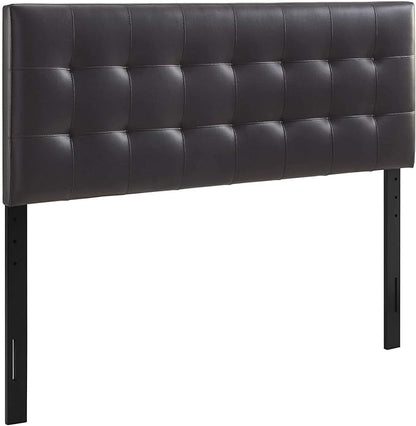 Modway Lily Tufted Faux Leather Upholstered Queen Headboard in Brown