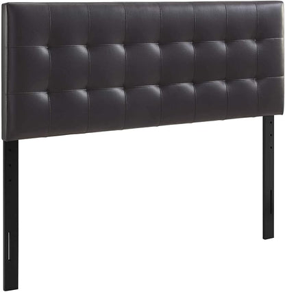 Modway Lily Tufted Faux Leather Upholstered King Headboard in Brown